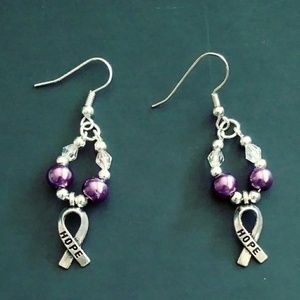 2/$18 Purple Spoonie Awareness Earrings